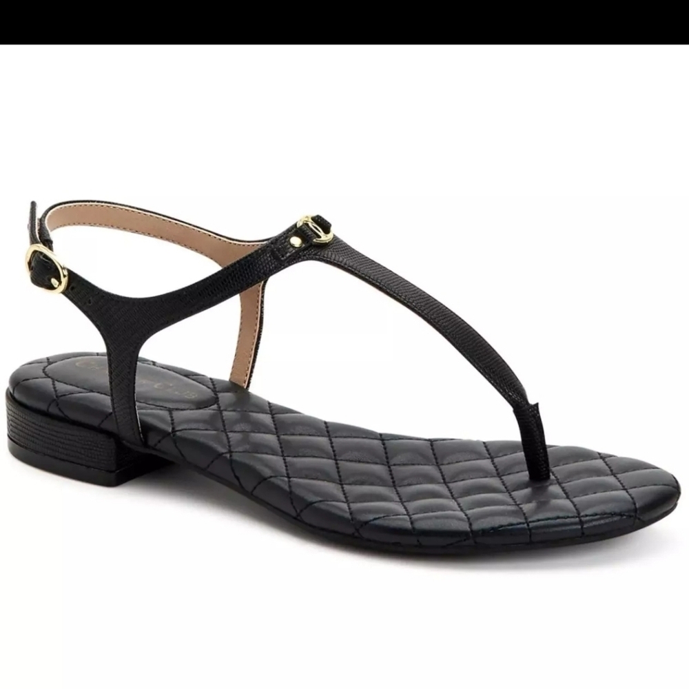 Charyer Club Carinna Flat Sandals New In Box Sz 9.5 Black